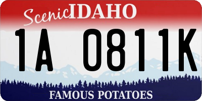 ID license plate 1A0811K