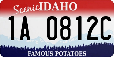 ID license plate 1A0812C