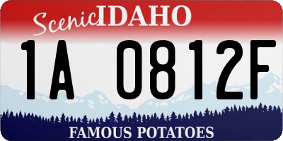 ID license plate 1A0812F