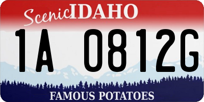 ID license plate 1A0812G