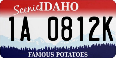 ID license plate 1A0812K