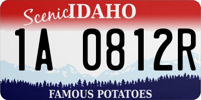 ID license plate 1A0812R