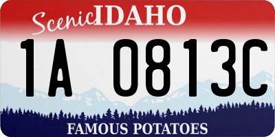 ID license plate 1A0813C