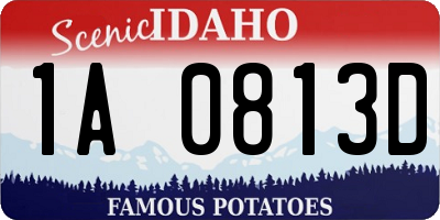 ID license plate 1A0813D
