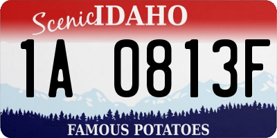 ID license plate 1A0813F
