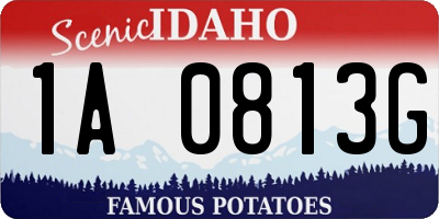 ID license plate 1A0813G