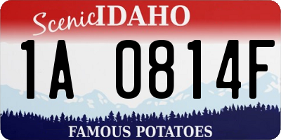 ID license plate 1A0814F
