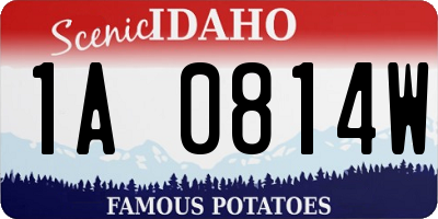 ID license plate 1A0814W