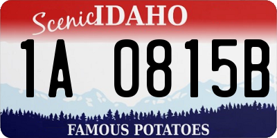 ID license plate 1A0815B