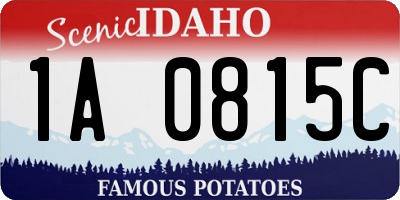 ID license plate 1A0815C