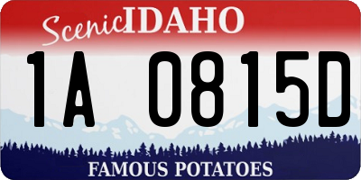 ID license plate 1A0815D