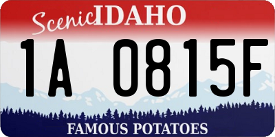 ID license plate 1A0815F