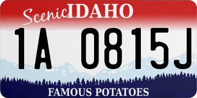 ID license plate 1A0815J