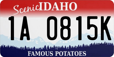ID license plate 1A0815K