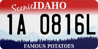 ID license plate 1A0816L