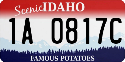 ID license plate 1A0817C
