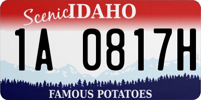 ID license plate 1A0817H