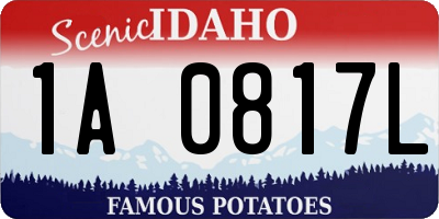 ID license plate 1A0817L