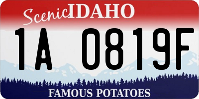 ID license plate 1A0819F