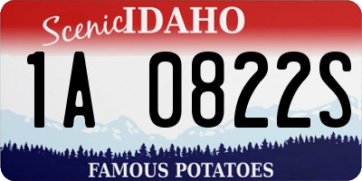 ID license plate 1A0822S