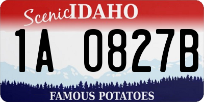 ID license plate 1A0827B