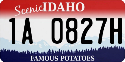 ID license plate 1A0827H