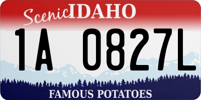 ID license plate 1A0827L