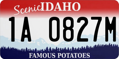 ID license plate 1A0827M
