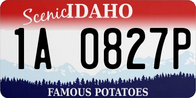 ID license plate 1A0827P