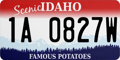 ID license plate 1A0827W