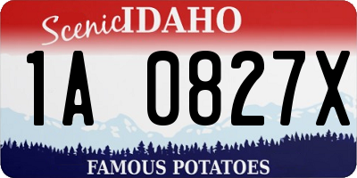 ID license plate 1A0827X