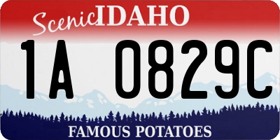 ID license plate 1A0829C