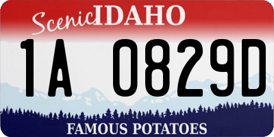 ID license plate 1A0829D