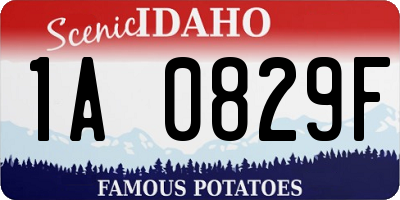 ID license plate 1A0829F