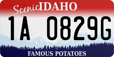 ID license plate 1A0829G