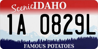 ID license plate 1A0829L