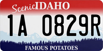 ID license plate 1A0829R
