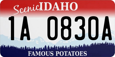 ID license plate 1A0830A