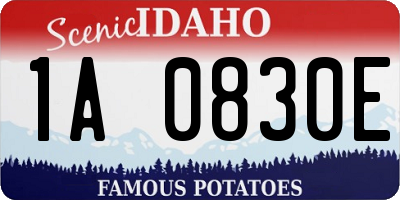 ID license plate 1A0830E