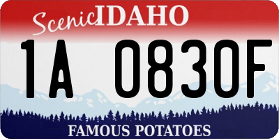 ID license plate 1A0830F