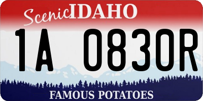 ID license plate 1A0830R