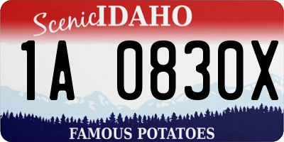 ID license plate 1A0830X