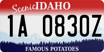 ID license plate 1A0830Z