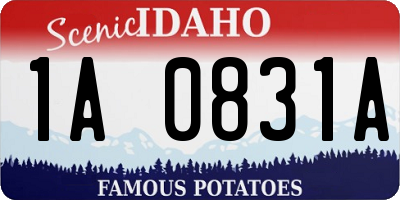 ID license plate 1A0831A
