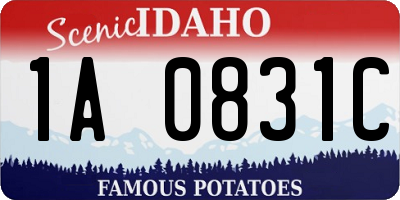 ID license plate 1A0831C