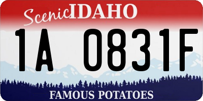 ID license plate 1A0831F