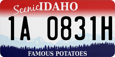ID license plate 1A0831H