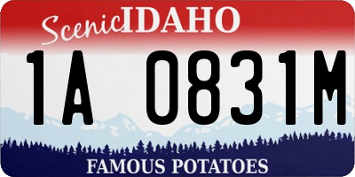 ID license plate 1A0831M