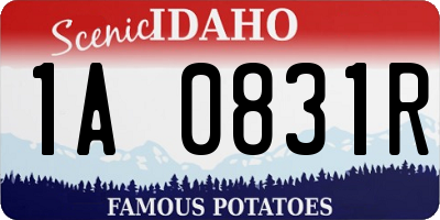 ID license plate 1A0831R