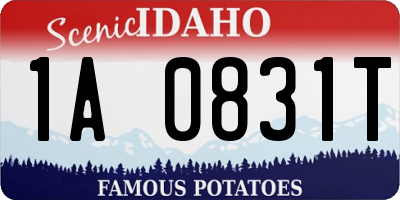 ID license plate 1A0831T